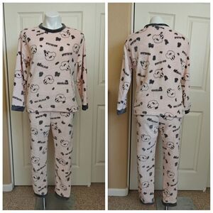 Spotted Dog fleece pajama set sz M